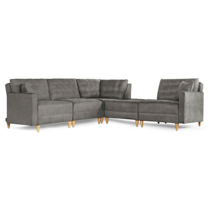 Sala Modular Godric de 5 modulos Color Gris Oxford