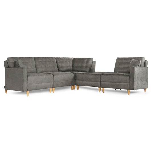 Sala Modular Godric de 5 modulos Color Gris Oxford