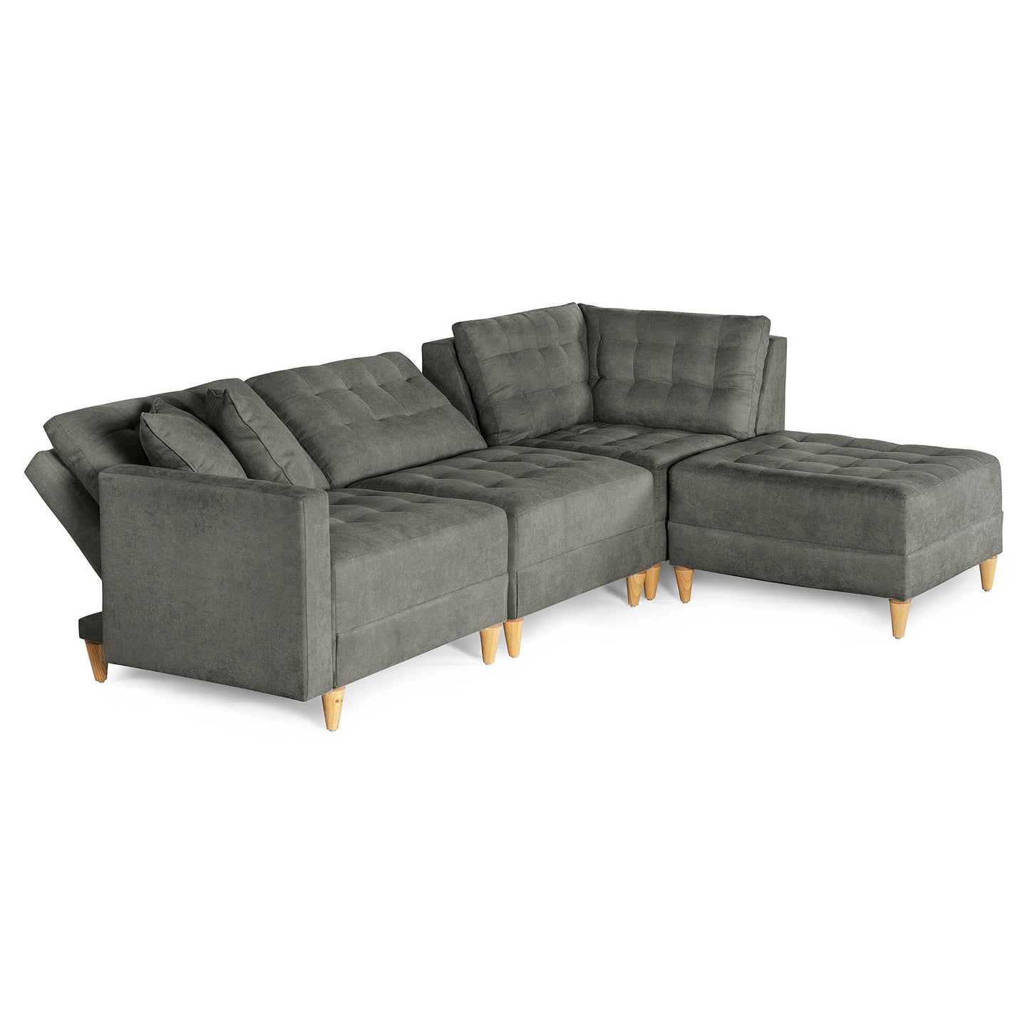 Sala Modular Godric de 4 modulos Color Gris Oxford