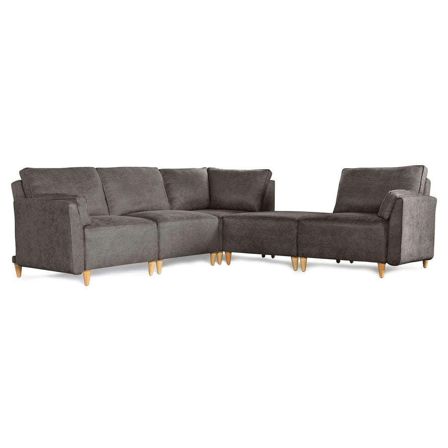 Sala De 5 Modulos Makora Morelli Memory Foam Oxford Chenil Respaldo Reclinable De 3 Posiciones