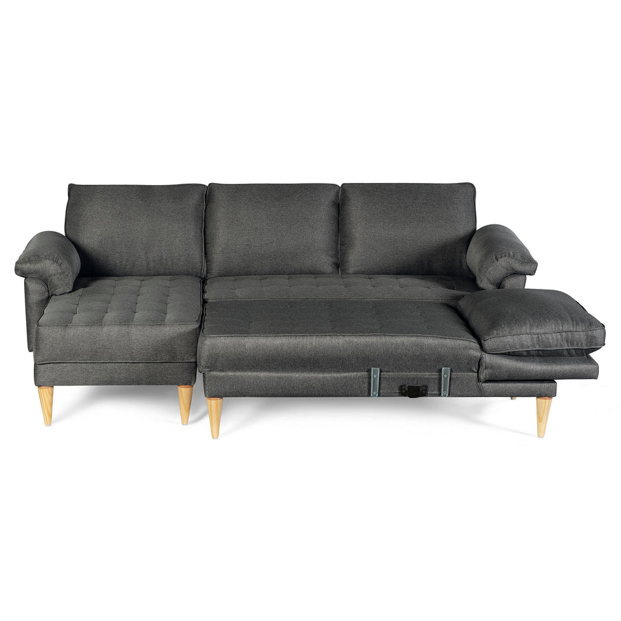 Sala Modular Doble Chaise Salazar Color Gris Oxford
