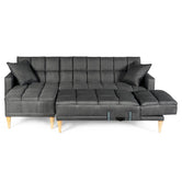 Sala Modular Doble Chaise Travis Color Gris Oxford