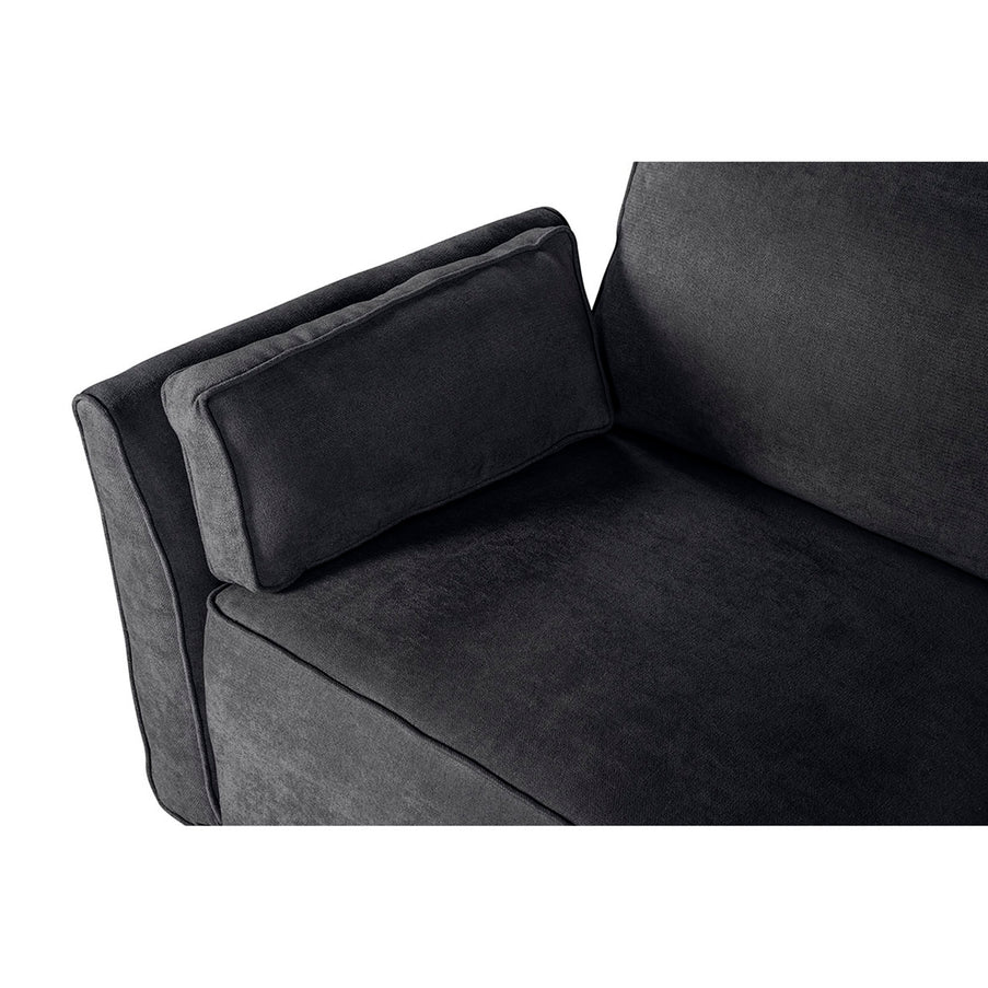Sala De 4 Modulos Makora Morelli Memory Foam Negro Chenil Respaldo Reclinable De 3 Posiciones