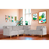 Sala modular Avalon de 5 modulos Color Gris Claro