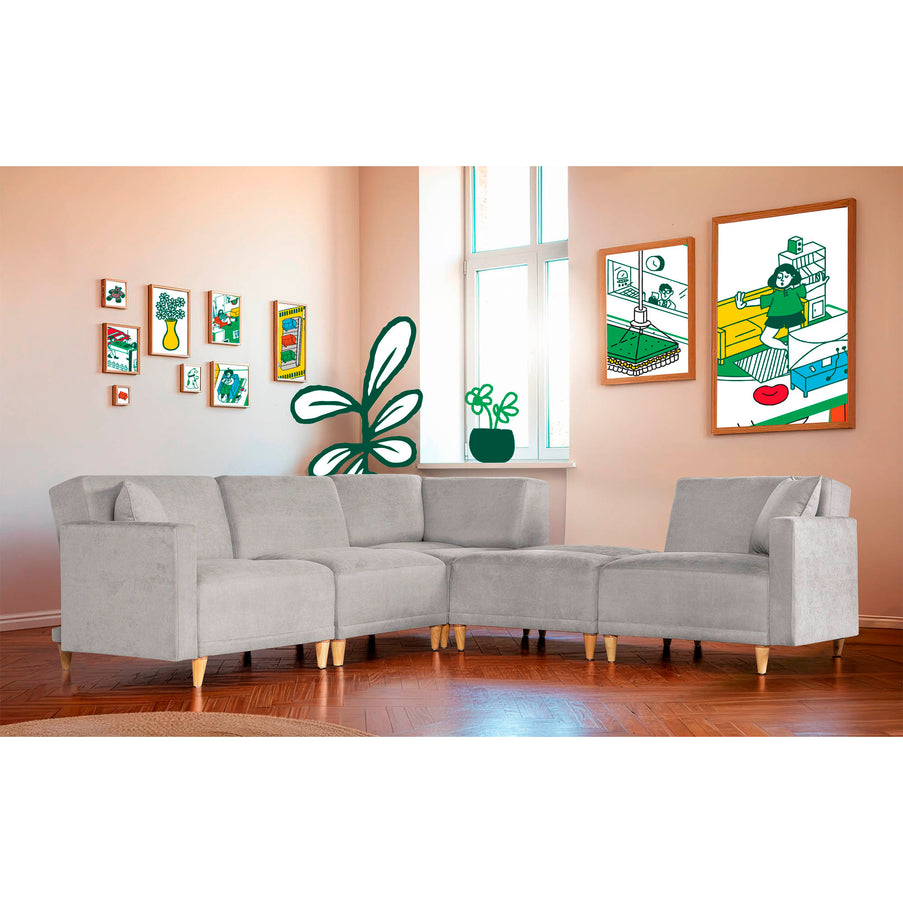 Sala modular Avalon de 5 modulos Color Gris Claro