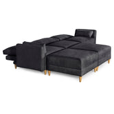 Sala De 5 Modulos Makora Everyn Memory Foam Negro Chenil Respaldo Reclinable De 3 Posiciones