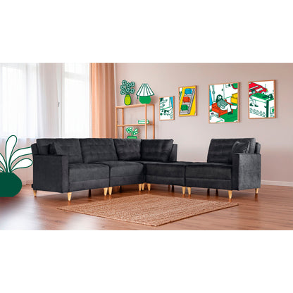 Sala Modular Godric de 5 modulos Color Negro