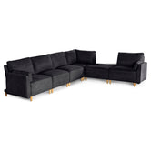 Sala De 6 Modulos Makora Morelli Memory Foam Negro Chenil Respaldo Reclinable De 3 Posiciones