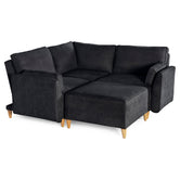 Sala De 4 Modulos Makora Morelli Memory Foam Negro Chenil Respaldo Reclinable De 3 Posiciones