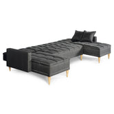 Sala Modular Doble Chaise Travis Color Gris Oxford