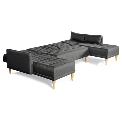 Sala Modular Doble Chaise Boyd Color Gris Oxford