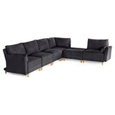 Sala De 6 Modulos Makora Everyn Memory Foam Negro Chenil Respaldo Reclinable De 3 Posiciones