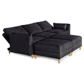 Sala De 5 Modulos Makora Everyn Memory Foam Negro Chenil Respaldo Reclinable De 3 Posiciones