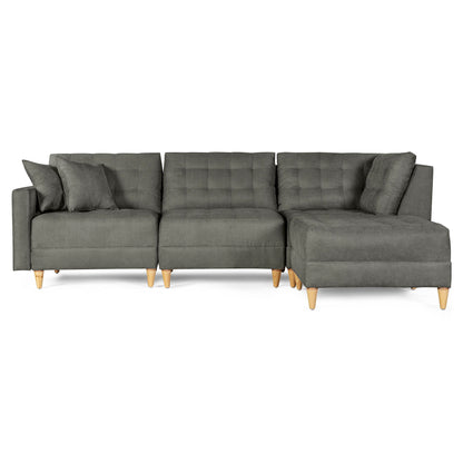 Sala Modular Godric de 4 modulos Color Gris Oxford