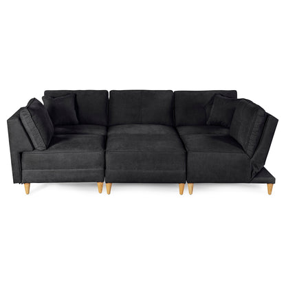 Sala Modular Maristella De 6 modulos Color Negro