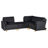 Sala De 4 Modulos Makora Morelli Memory Foam Negro Chenil Respaldo Reclinable De 3 Posiciones