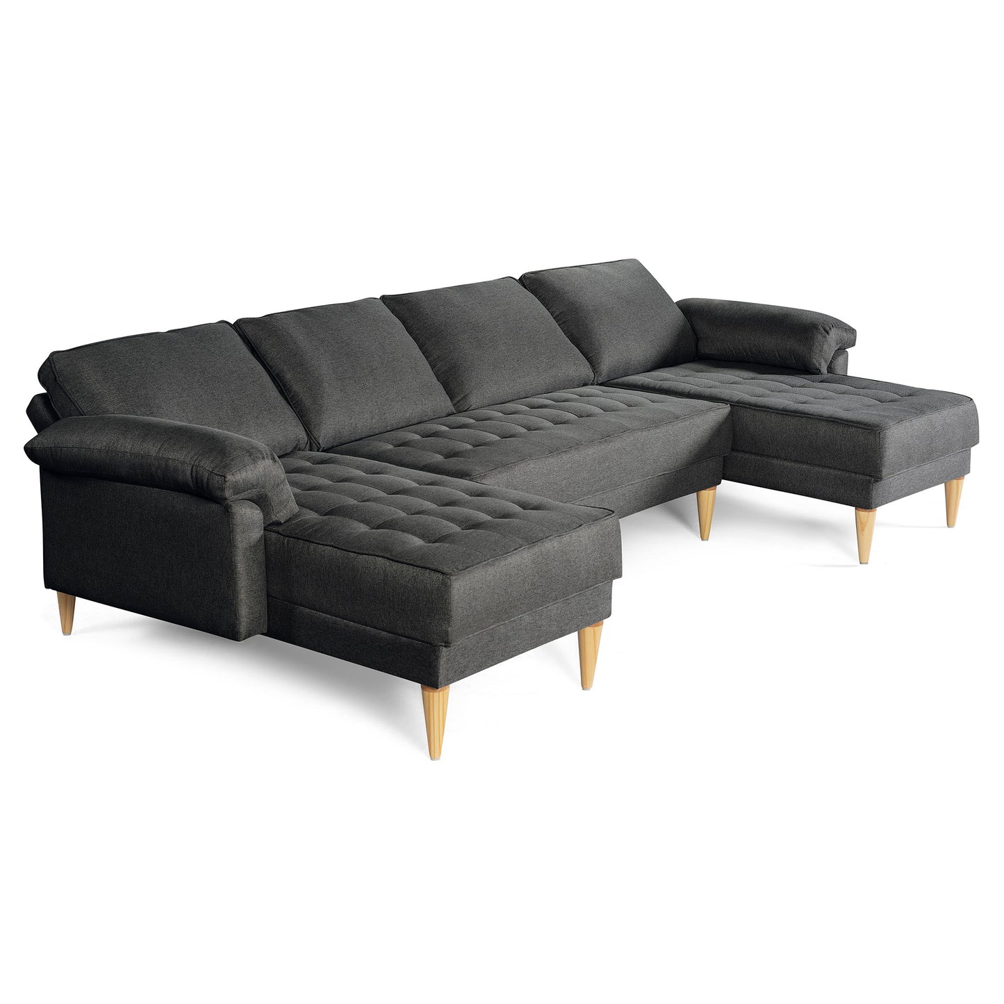 Sala Modular Doble Chaise Salazar Color Gris Oxford