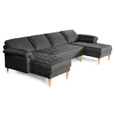 Sala Modular Doble Chaise Salazar Color Gris Oxford