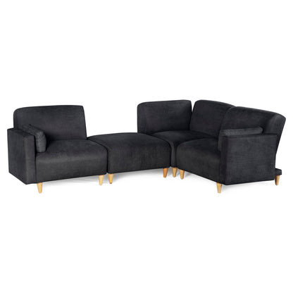 Sala Modular de 4 modulos Zavian Color Negro