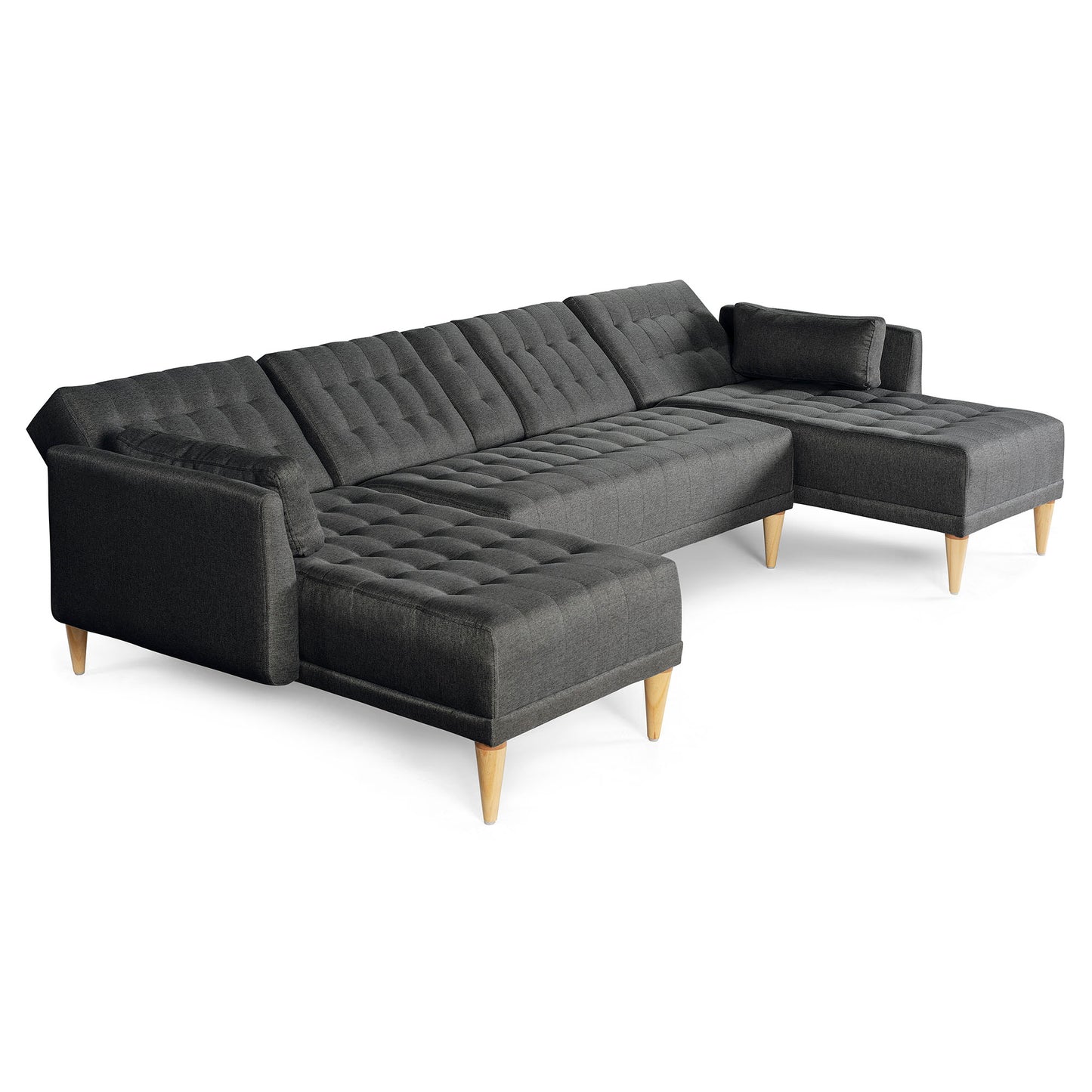 Sala Modular Doble Chaise Boyd Color Gris Oxford