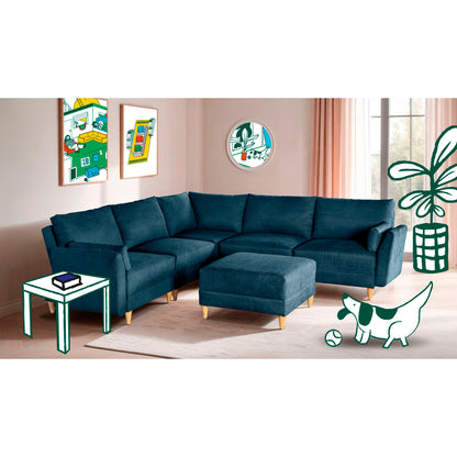 Sala modular Everyn de 6 modulos Color azul