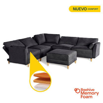 Sala modular Everyn de 6 modulos Color Negro