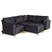 Sala De 5 Modulos Makora Everyn Memory Foam Negro Chenil Respaldo Reclinable De 3 Posiciones