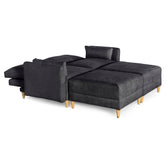 Sala De 4 Modulos Makora Everyn Memory Foam Negro Chenil Respaldo Reclinable De 3 Posiciones
