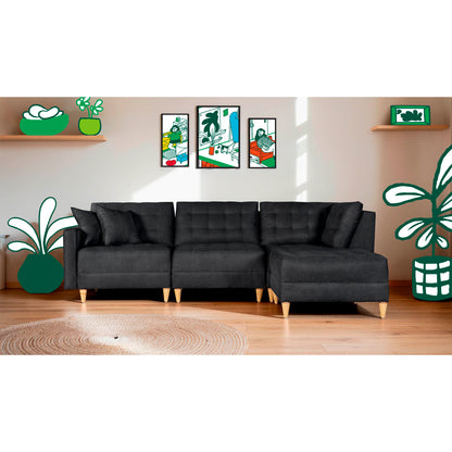 Sala Modular Godric de 4 modulos Color Negro