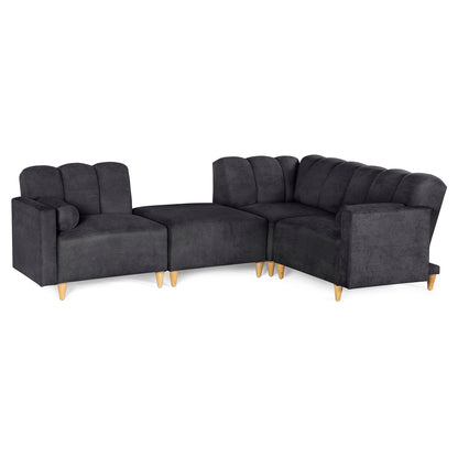Sala Modular Kieran de 4 modulos Color Negro
