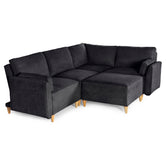 Sala De 5 Modulos Makora Morelli Memory Foam Negro Chenil Respaldo Reclinable De 3 Posiciones