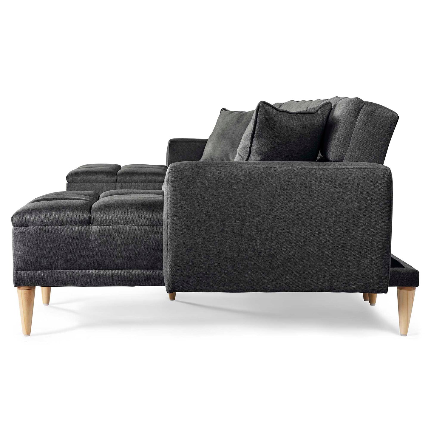 Sala Modular Doble Chaise Travis Color Gris Oxford