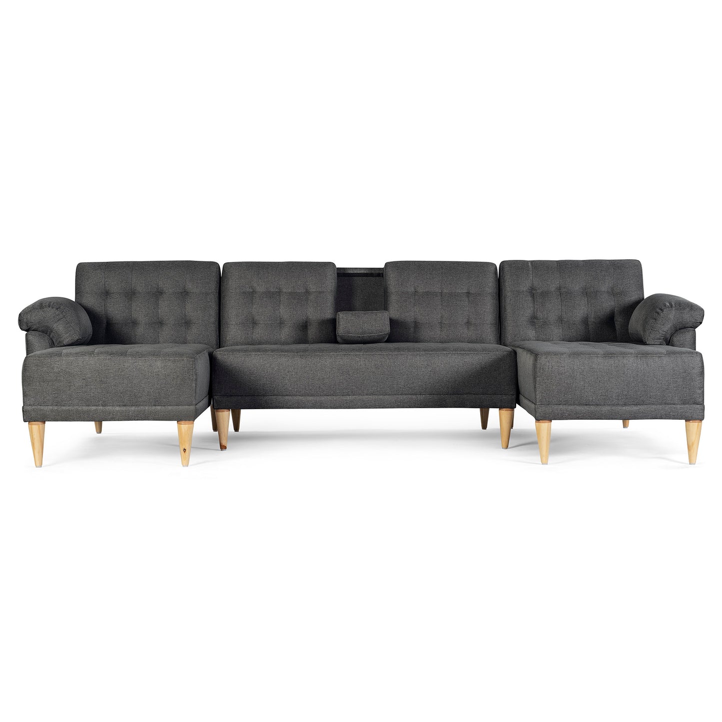 Sala Modular Doble Chaise Barker Color Gris Oxford