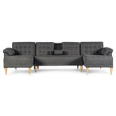 Sala Modular Doble Chaise Barker Color Gris Oxford