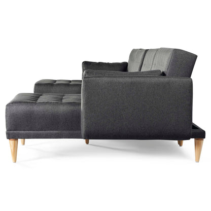 Sala Modular Doble Chaise Boyd Color Gris Oxford
