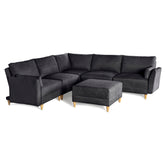Sala De 6 Modulos Makora Everyn Memory Foam Negro Chenil Respaldo Reclinable De 3 Posiciones