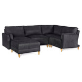Sala De 5 Modulos Makora Everyn Memory Foam Negro Chenil Respaldo Reclinable De 3 Posiciones