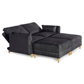 Sala De 4 Modulos Makora Everyn Memory Foam Negro Chenil Respaldo Reclinable De 3 Posiciones