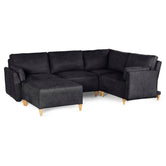 Sala De 5 Modulos Makora Morelli Memory Foam Negro Chenil Respaldo Reclinable De 3 Posiciones
