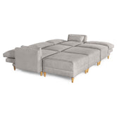 Sala De 6 Modulos Makora Everyn Memory Foam Grey Chenil Respaldo Reclinable De 3 Posiciones