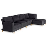 Sala De 5 Modulos Makora Everyn Memory Foam Negro Chenil Respaldo Reclinable De 3 Posiciones