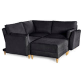 Sala De 4 Modulos Makora Everyn Memory Foam Negro Chenil Respaldo Reclinable De 3 Posiciones