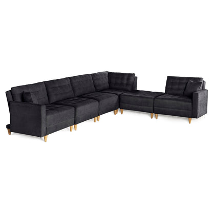 Sala Modular Godric de 6 modulos Color Negro