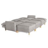 Sala De 6 Modulos Makora Morelli Memory Foam Grey Chenil Respaldo Reclinable De 3 Posiciones