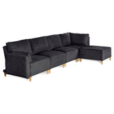 Sala De 5 Modulos Makora Morelli Memory Foam Negro Chenil Respaldo Reclinable De 3 Posiciones