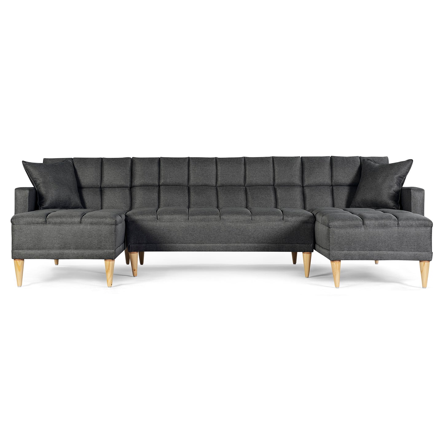 Sala Modular Doble Chaise Travis Color Gris Oxford