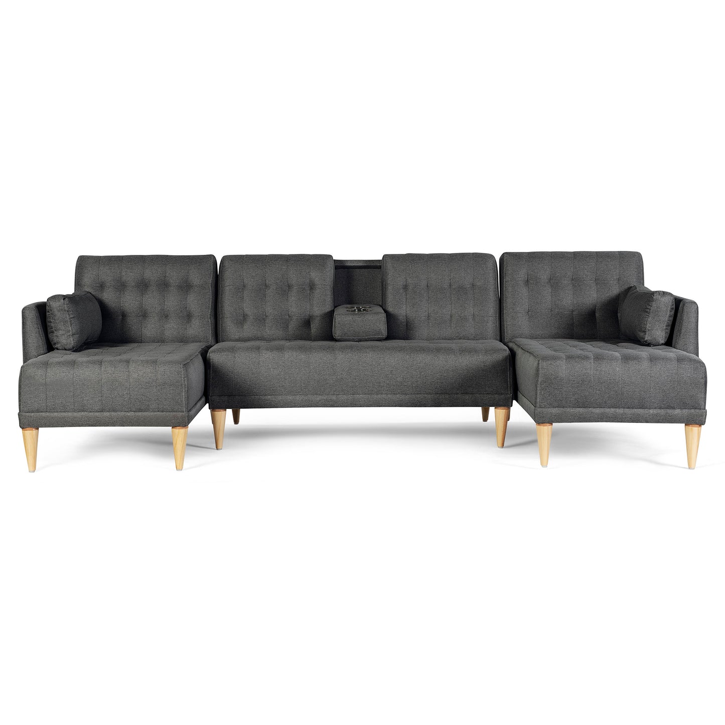 Sala Modular Doble Chaise Boyd Color Gris Oxford