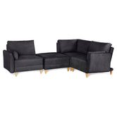 Sala De 4 Modulos Makora Everyn Memory Foam Negro Chenil Respaldo Reclinable De 3 Posiciones