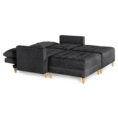 Sala Modular Godric de 4 modulos Color Negro