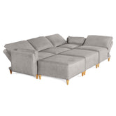 Sala De 6 Modulos Makora Morelli Memory Foam Grey Chenil Respaldo Reclinable De 3 Posiciones